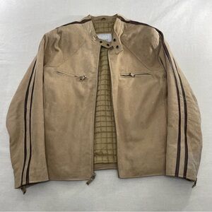 Wilsons Leather Pelle Studio Motorcycle Cafe Racer Moto Biker Suede Jacket Men